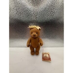 Vintage emotions‎ Miniature Teddy Bear Anniversary Collectible Brown Bow Gift